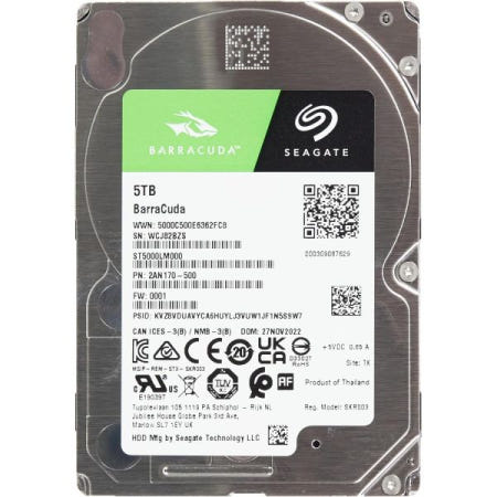 [해외]씨게이트 바라쿠다 2.5인치 5TB SATA 5400rpm 6기가바이트/초 128
