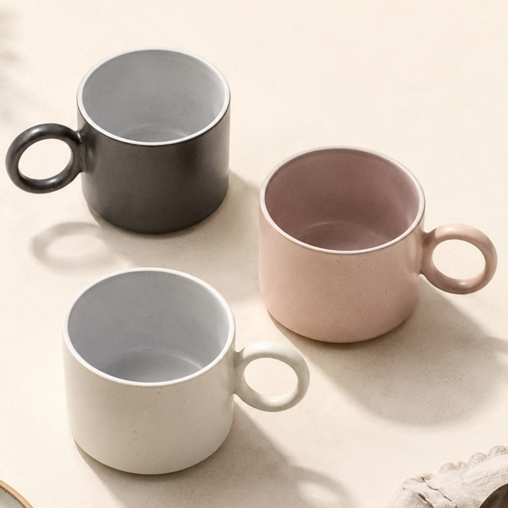 매트 링 도자기 신혼부부 머그컵 3colors 예쁜 카페 커피 감성 컵 잔 집들이 선물 - 상세 이미지 2