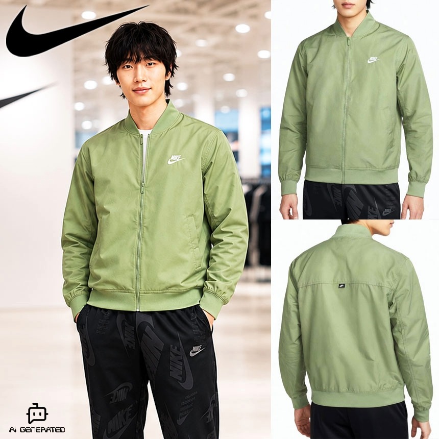 나이키 NSW 에센셜 우븐 남성 바람막이 블루종 봄버 자켓 DM6822 그린, M - 상품 이미지