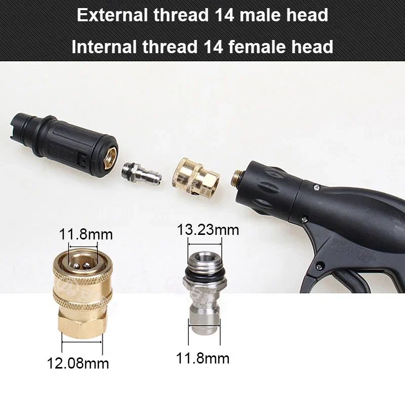 고압 세척기 퀵 커넥트 어댑터 키트 물총 폼 변환 One male connector - 상세 이미지 2