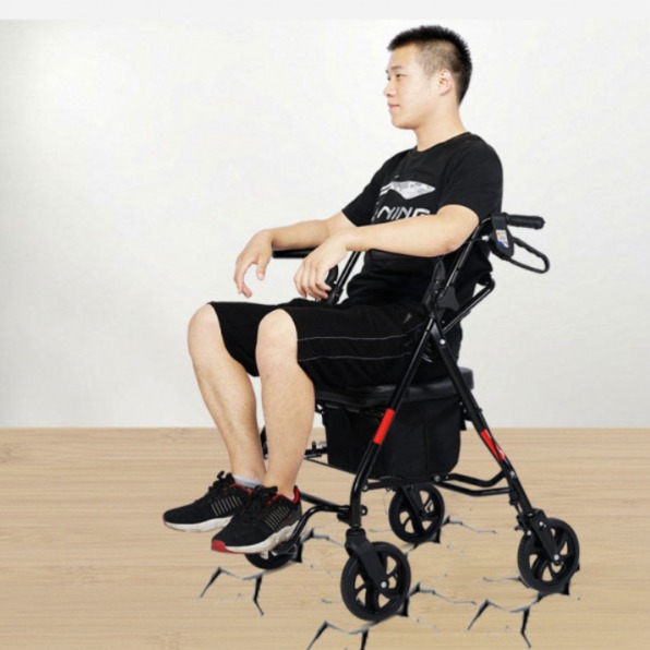 보행 보조 유모차 4륜 이동 카트 폴딩 할머니 어르신 - 상세 이미지 3