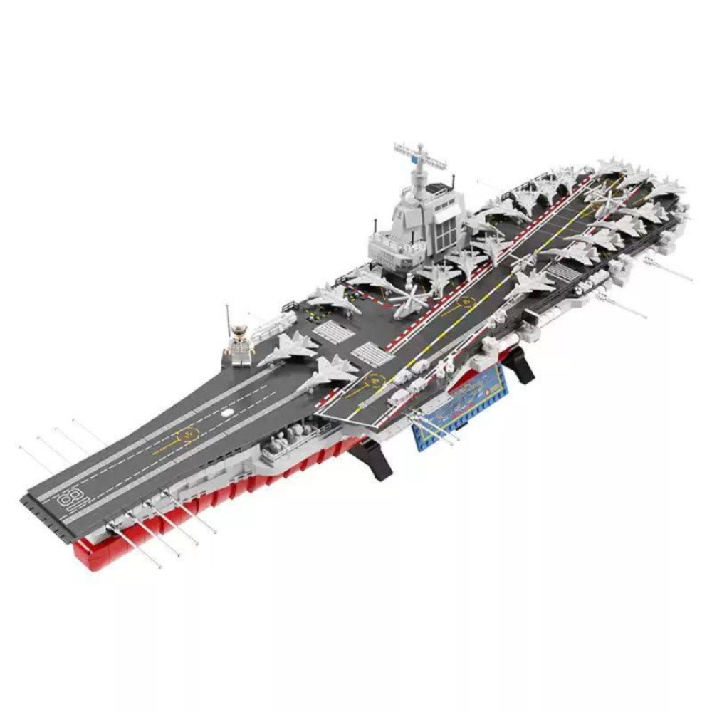 대형 항공모함 블록 고난도 조립 군사 선물용 모델 75cm 003 푸젠함 2151개 - 상품 이미지