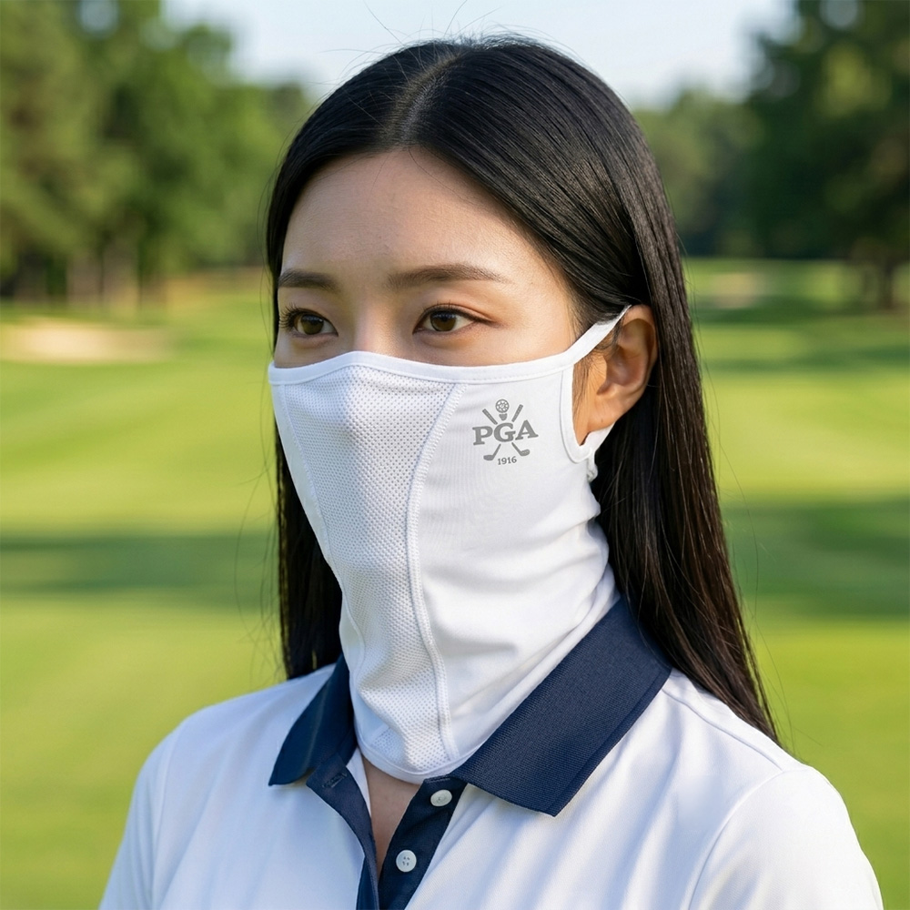 PGA 자외선 UV 차단 골프 마스크 페이스 가드 파크골프 PGA100,M(남녀공용) / 화이트 - 상품 이미지