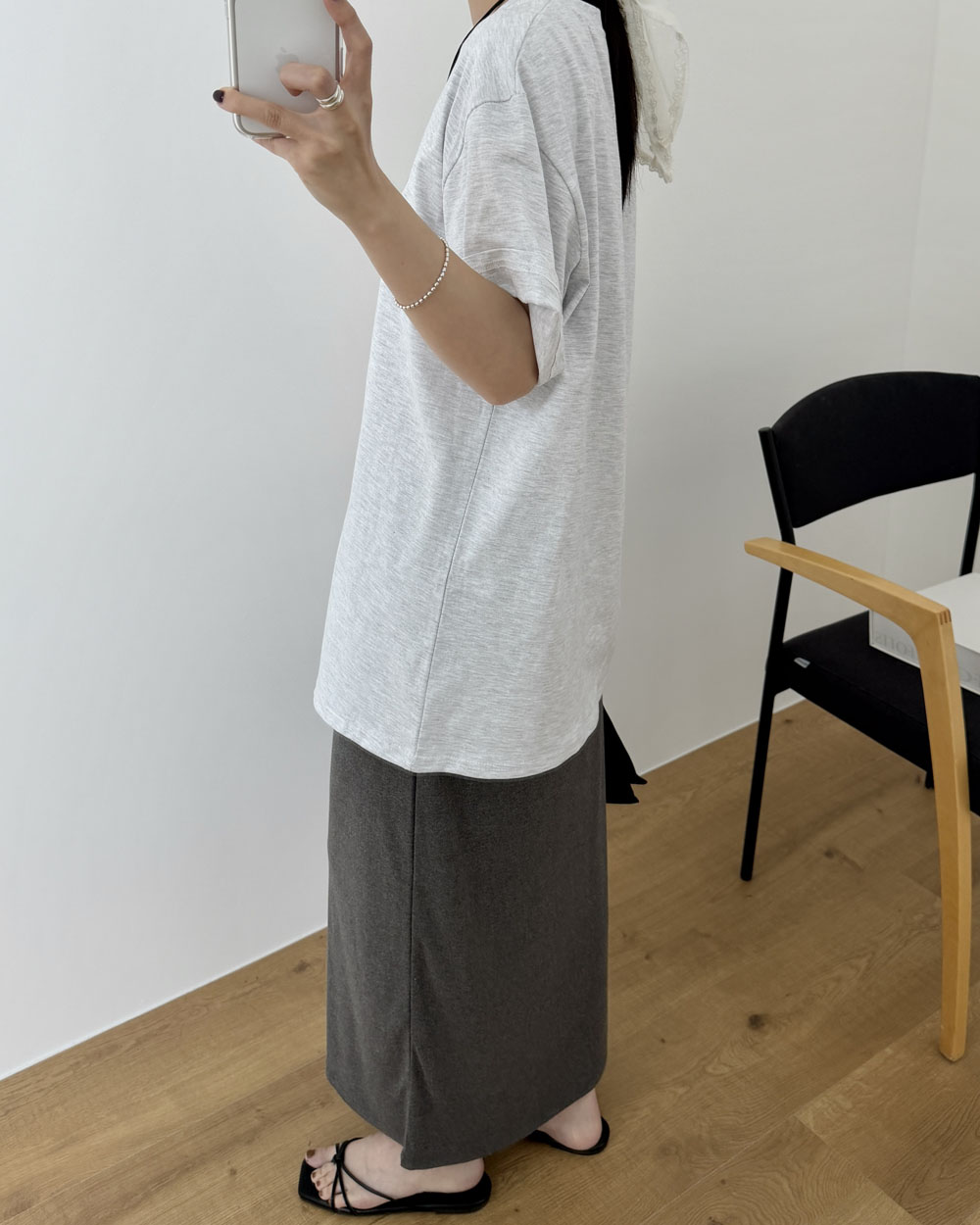 [올리브당일] 모찌 스커트 썸머 스판 밴딩 맥시 찰랑 여름 져지 H라인 롱스커트 웨어링무드 (3c) 이미지 6