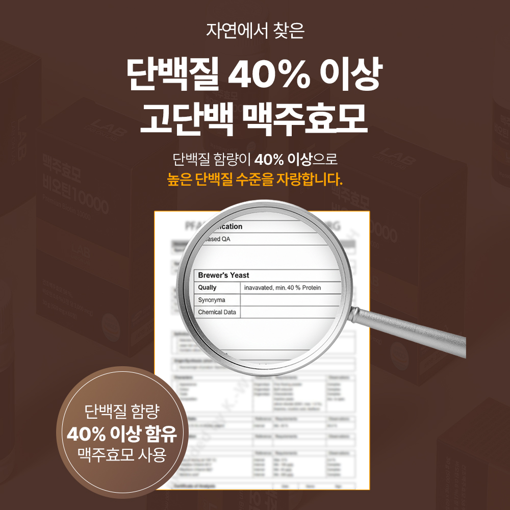 랩온랩 초고함량 독일 맥주효모 비오틴 10000 60정, 1개 이미지 7