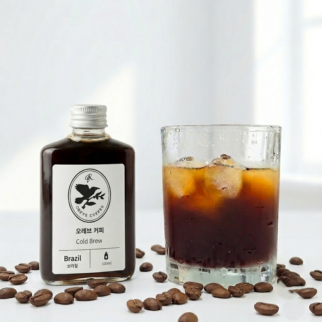 오레브 더치커피 고소한 브라질 원두 콜드브루 원액 100ml 팔각병 답례품 - 상품 이미지