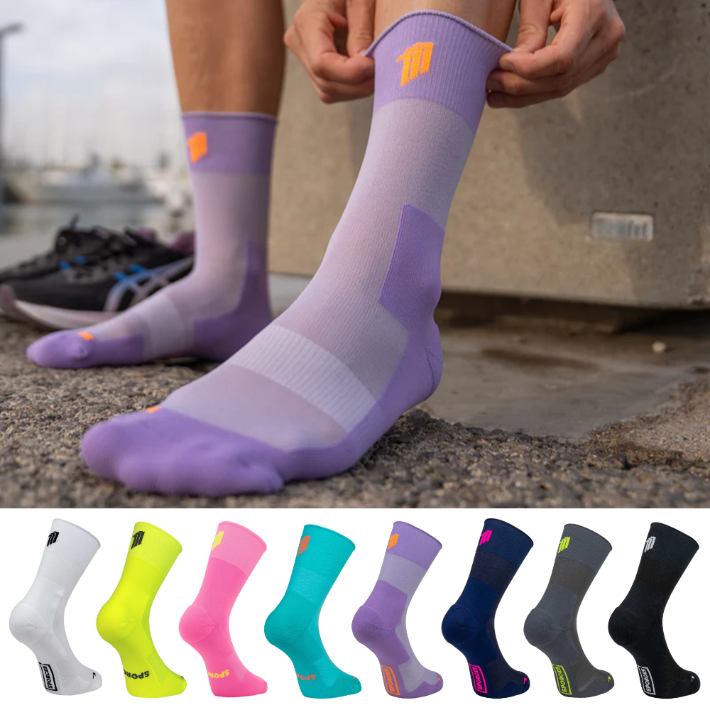 스포크스 러닝양말 압박 마라톤 삭스 미드컷 SPORCKS 퍼플, M (255-270mm) - 상품 이미지
