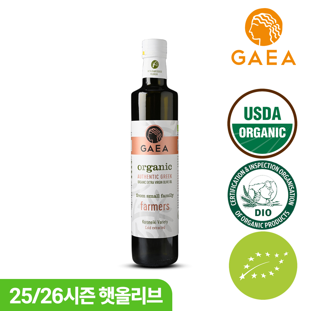 가이아 유기농 항공 직수입 고폴리페놀 햇올리브유 엑스트라버진 올리브오일 500ml, 1개 - 상품 이미지