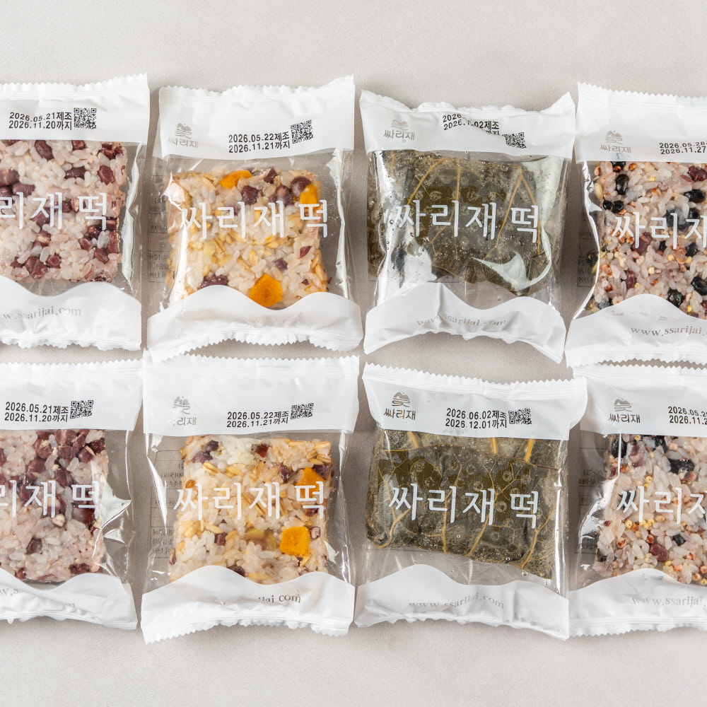 싸리재 찰밥 맛보기 4종 모듬세트 800g 유기농 찹쌀 무첨가 국산 간편 아침식사 - 상품 이미지