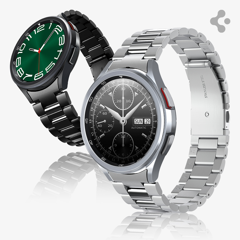 갤럭시워치 메탈 스트랩 밴드 모던핏 316L 실버, 갤럭시 워치6 클래식, 47mm - 상품 이미지
