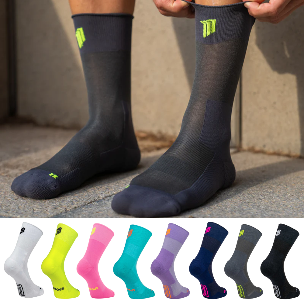 스포크스 러닝양말 압박 마라톤 삭스 미드컷 SPORCKS 그레이, L (270-285mm) - 상품 이미지
