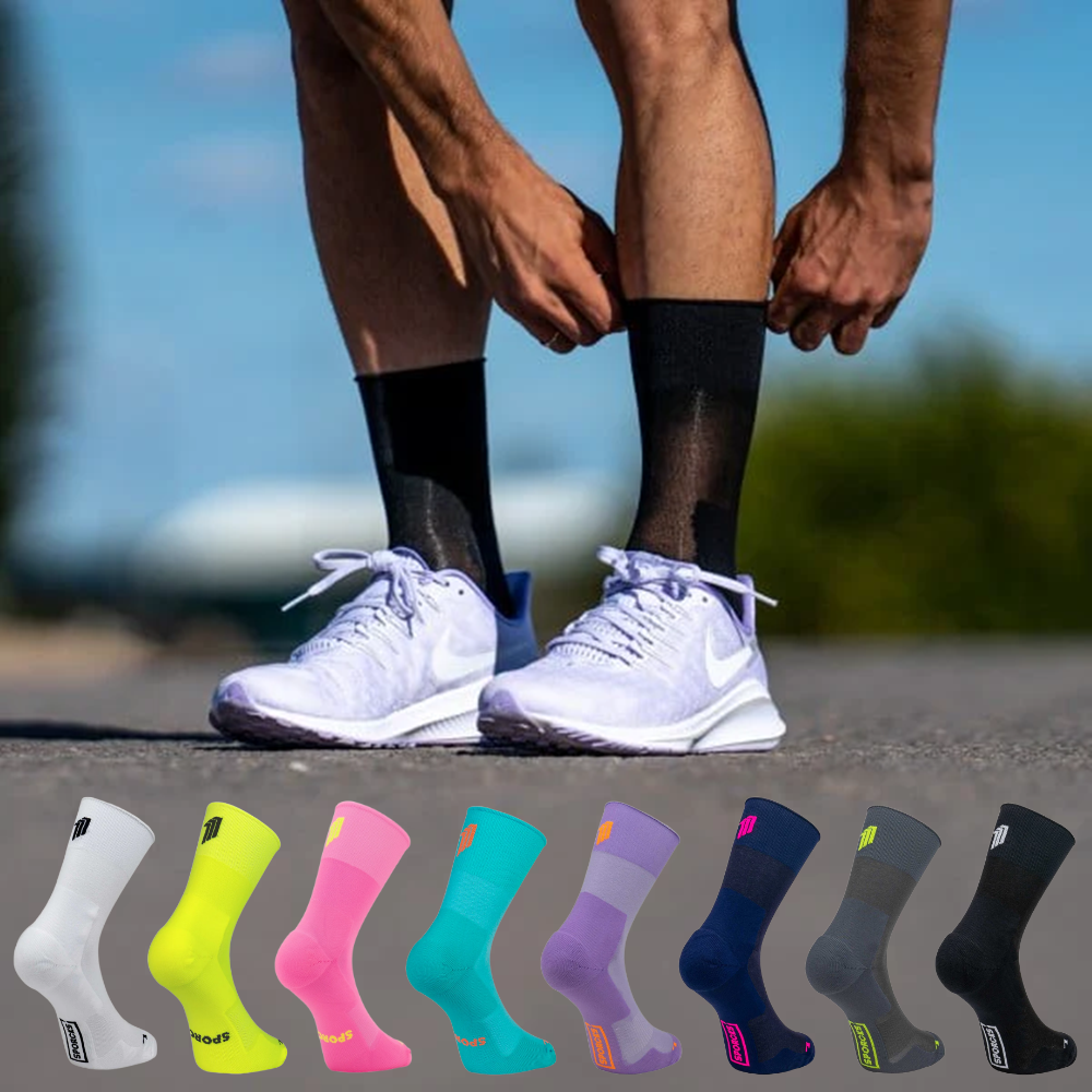 스포크스 러닝양말 압박 마라톤 삭스 미드컷 SPORCKS 블랙, M (255-270mm) - 상품 이미지