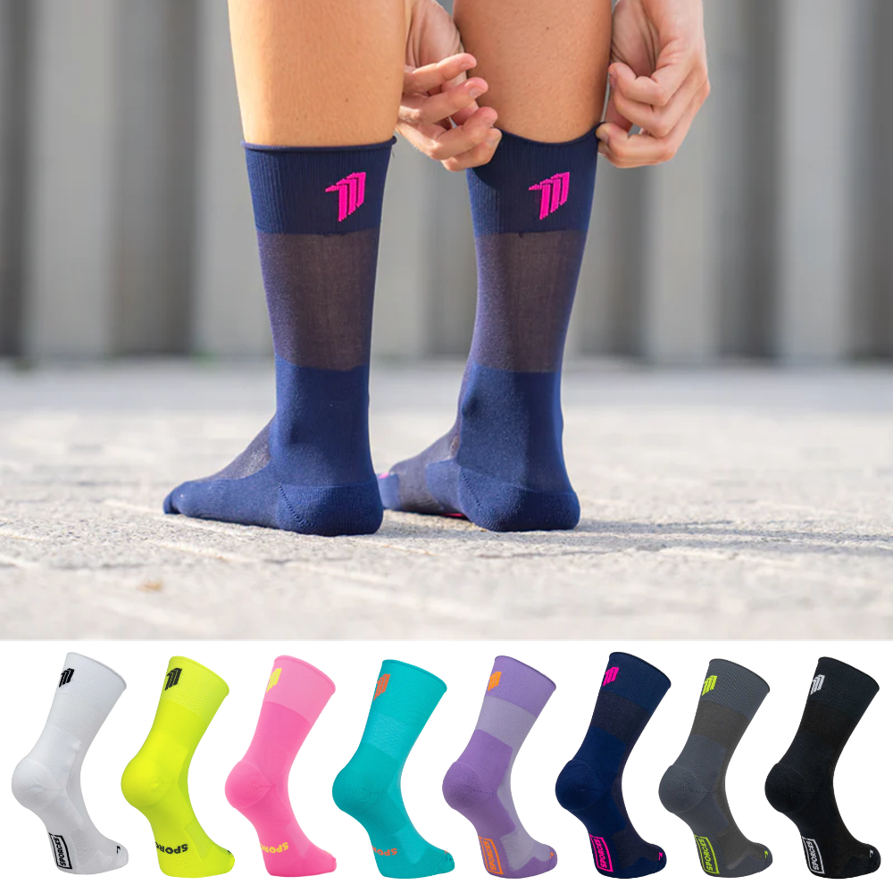 스포크스 러닝양말 압박 마라톤 삭스 미드컷 SPORCKS 블루, M (255-270mm) - 상품 이미지