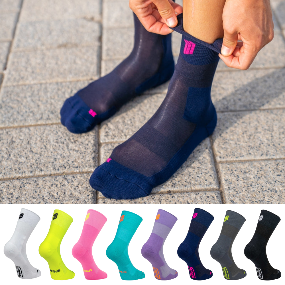 스포크스 러닝양말 압박 마라톤 삭스 미드컷 SPORCKS 블루, L (270-285mm) - 상품 이미지