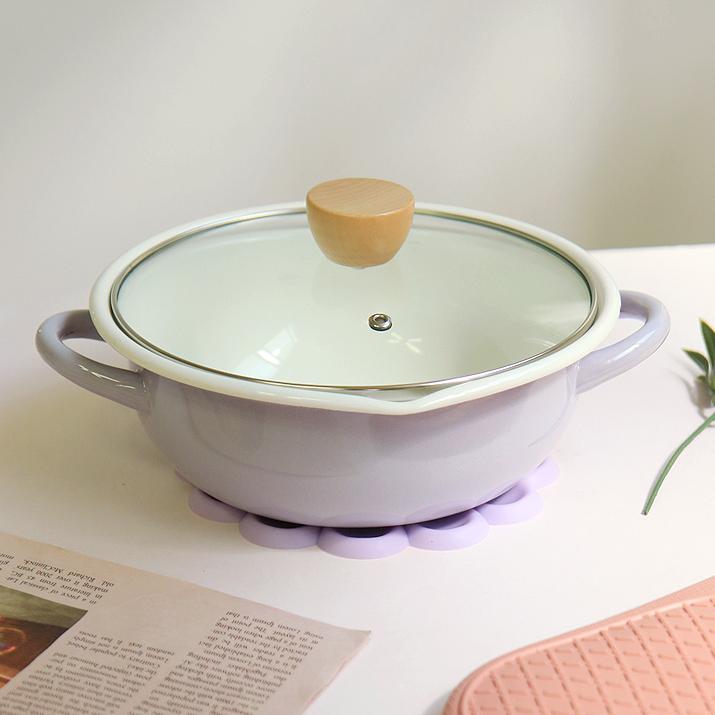 인덕션 범랑 냄비 양수 법랑 전골 19cm 가스렌지 하이라이트 오븐 이미지 6