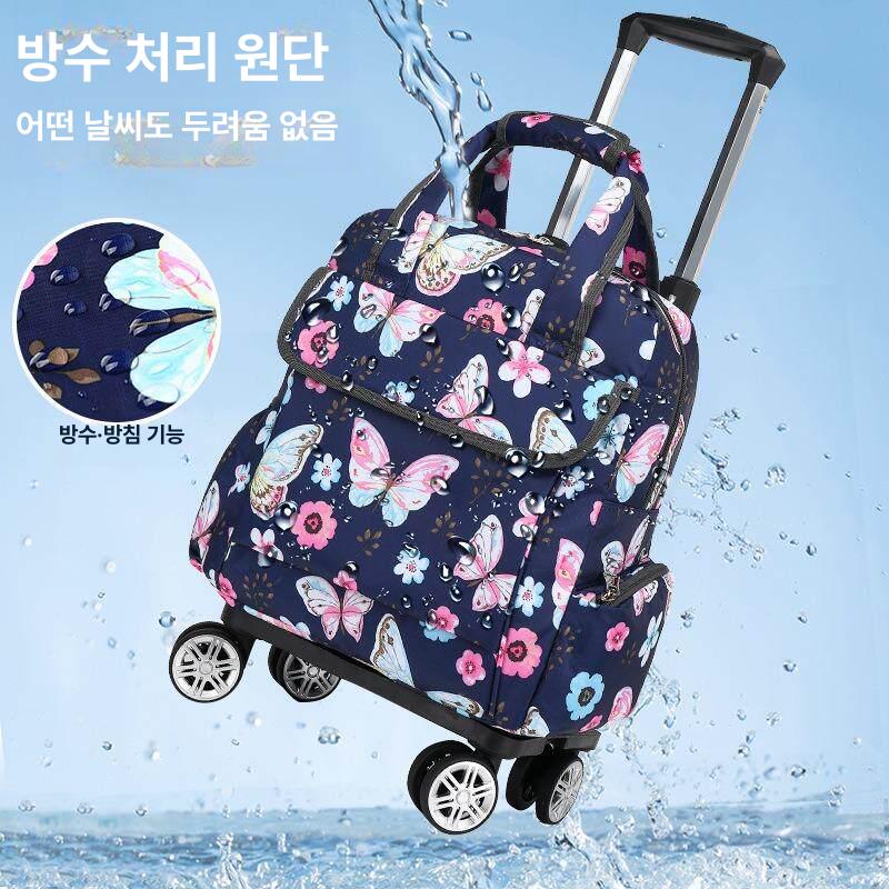 바퀴달린 백팩 이동식 캐리어 배낭 여행가방 블랙 - 상세 이미지 3