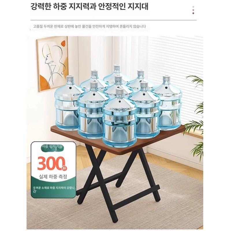 접이식 휴대용 사각 테이블 소형 가정용 식탁 미니 공간 활용 다크우드패턴 60x60x54 - 상세 이미지 3