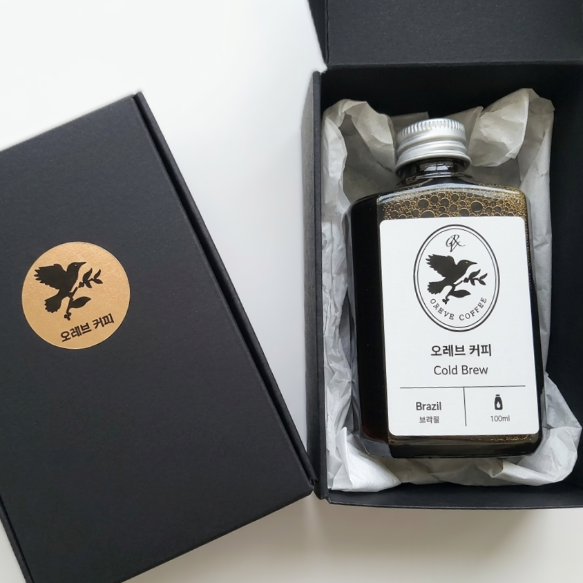 오레브 더치커피 고소한 브라질 원두 콜드브루 원액 100ml 팔각병 답례품 이미지 6