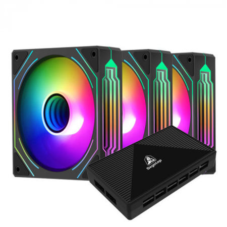 Segotep HB12 ARGB PWM 시스템 쿨러 (컨트롤러/3팩 블랙)