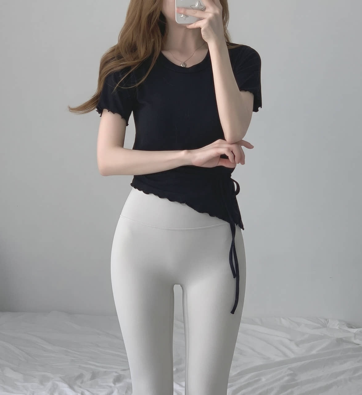 페바 필라테스복 요가복 필라테스 상의 운동복 요가 반팔 크롭 여름 커버업 티 - 상세 이미지 2