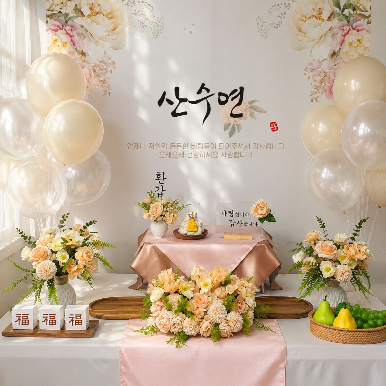 [당일발송가능] 셀프칠순상차림대여 칠순상 고희연상차림 소문난돌상 B05피치 - 상세 이미지 5