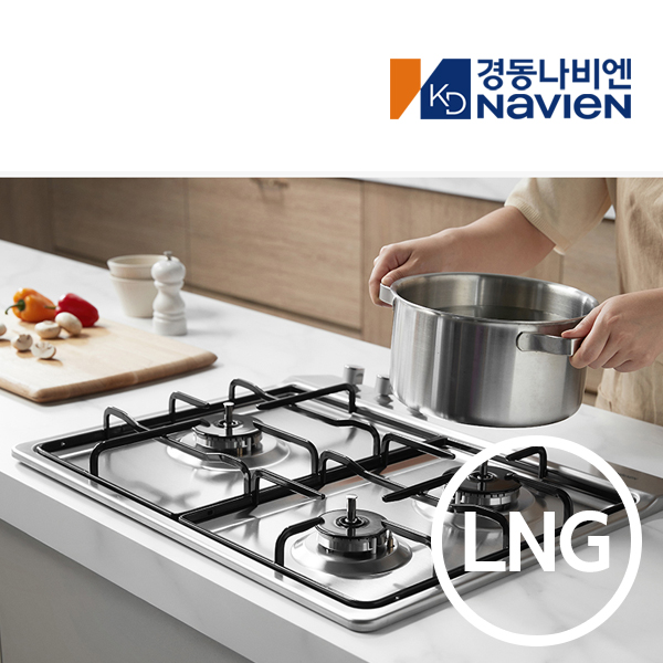 경동 나비엔매직 3구 빌트인 가스쿡탑 매립형 레인지 AC코드식 560 x 480 GRB3203 LNG 실버 제품 이미지
