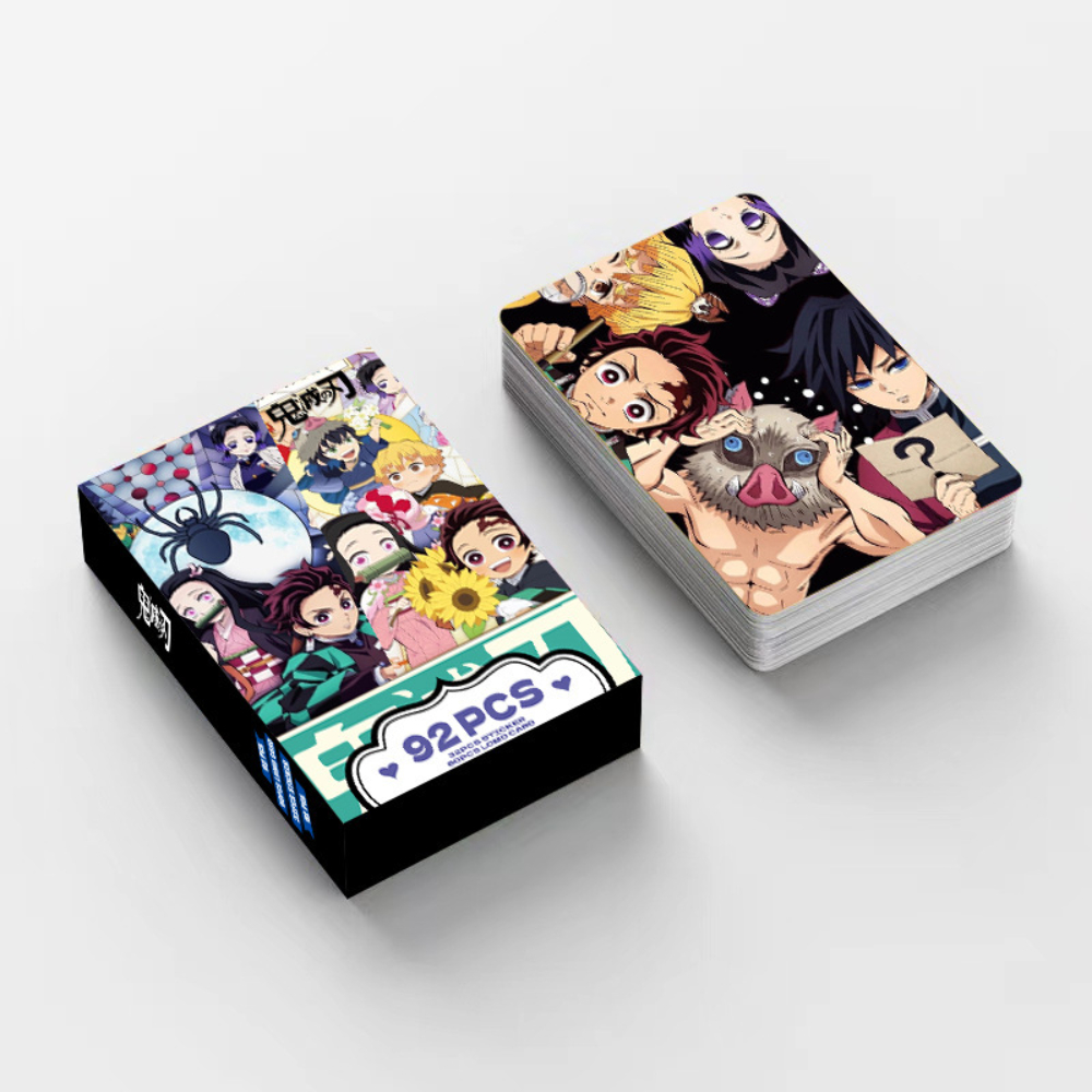 애니메이션 홀로그램 포토카드 굿즈 스티커 세트 귀멸의 칼날 블루, 92장 - 상세 이미지 4