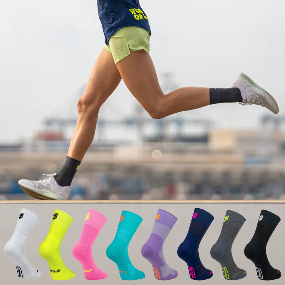 스포크스 러닝양말 압박 마라톤 삭스 미드컷 SPORCKS 그레이, XS (220-235mm) - 상품 이미지