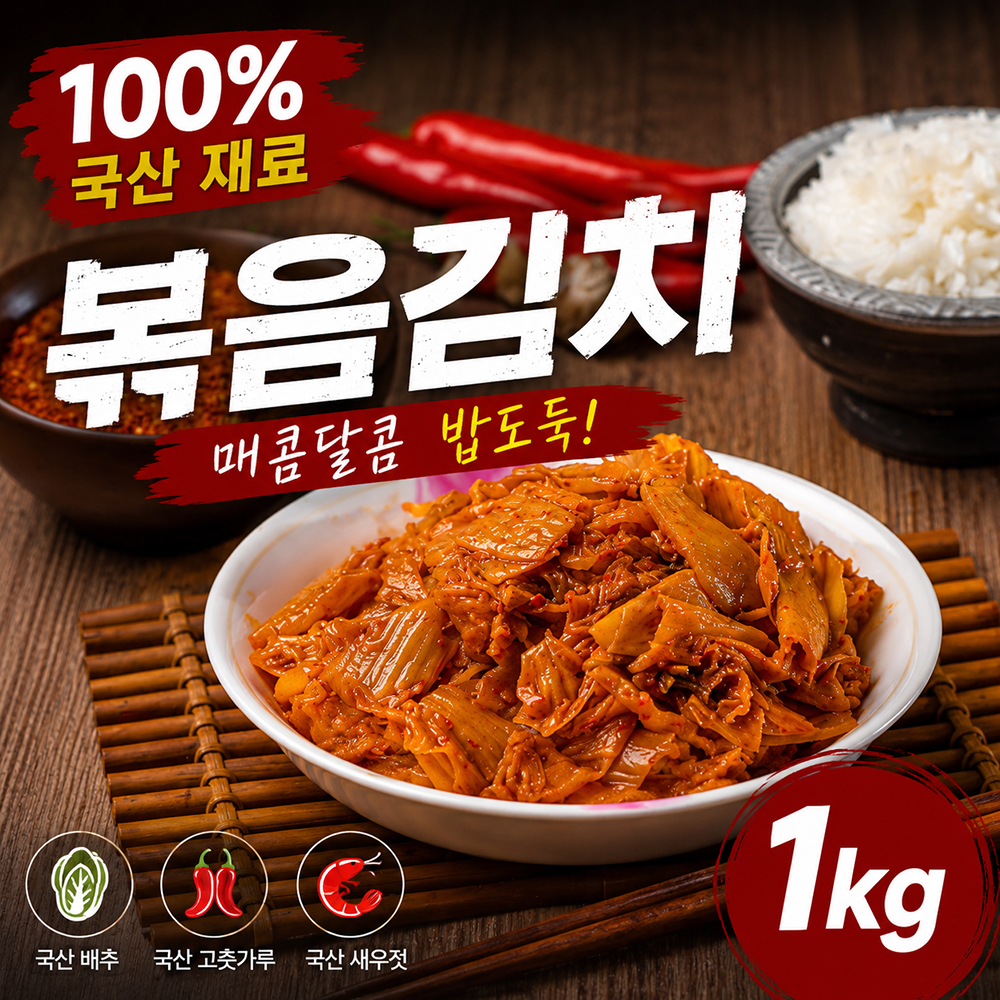 100년보다깊은 국산 볶음김치 1kg 밥도둑 배추김치 - 상세 이미지 2