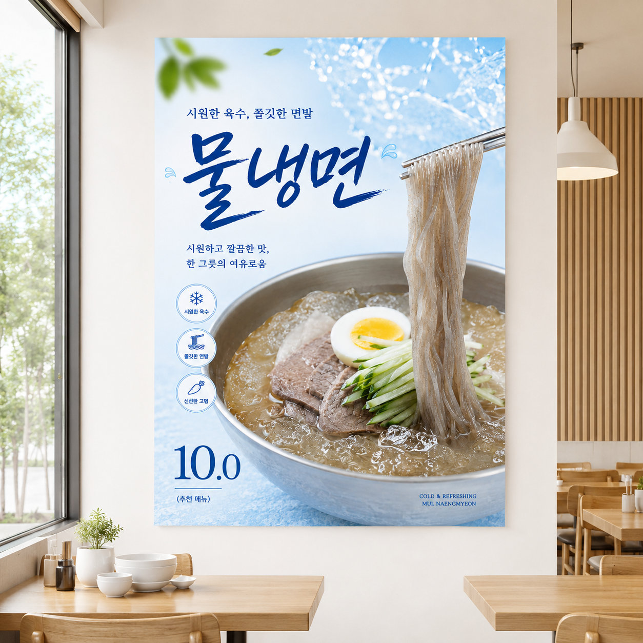 냉면 포스터 제작 여름 메뉴 인쇄 디자인 식당 B 반광택 인화지 235g A3 - 상품 이미지
