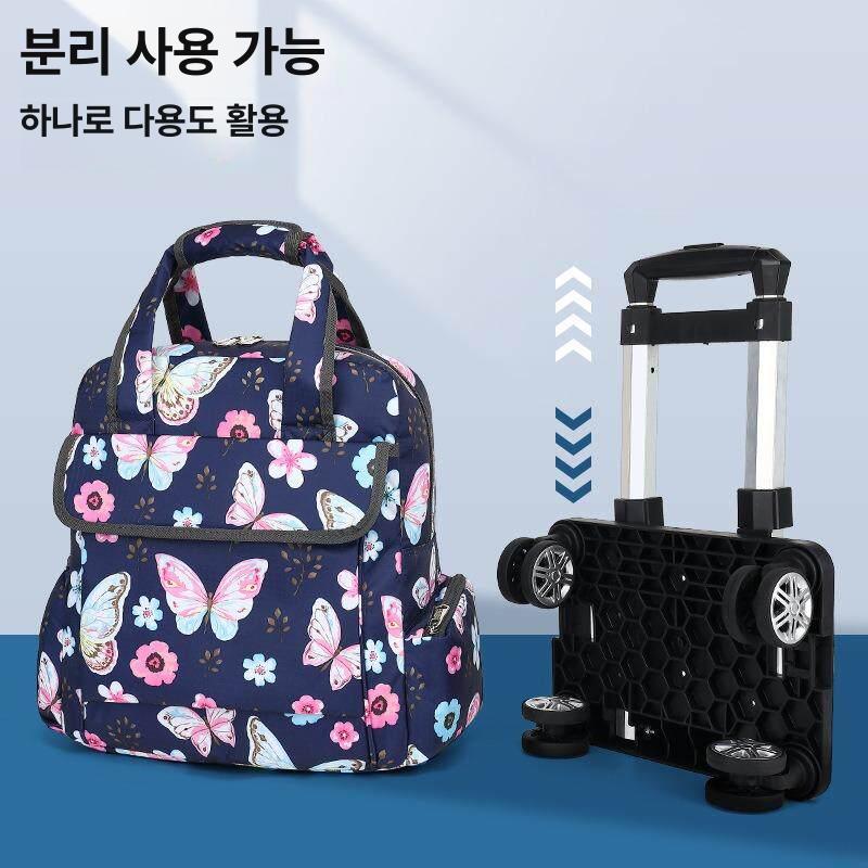 바퀴달린 백팩 이동식 캐리어 배낭 여행가방 블랙 - 상세 이미지 4
