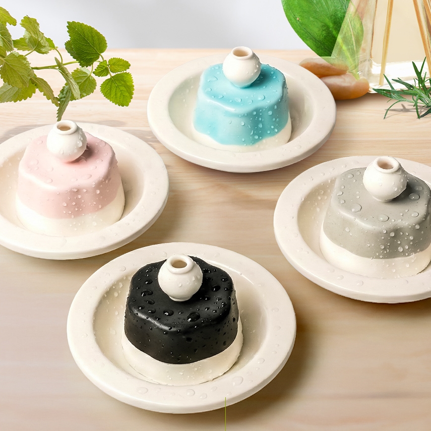 향담 달항아리 푸딩 향수 디퓨저 도자기 방향제 인테리어 수공예 오브제 세라믹 샤쉐 - 상품 이미지