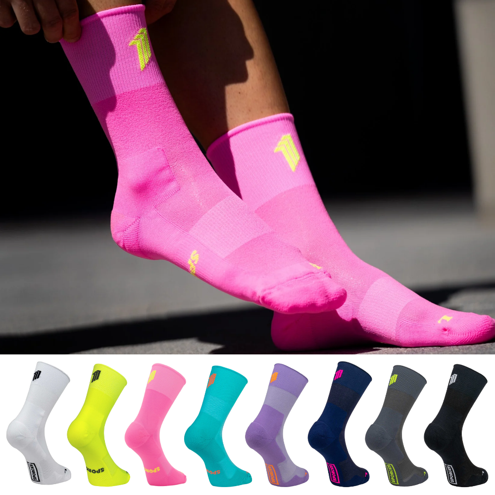스포크스 러닝양말 압박 마라톤 삭스 미드컷 SPORCKS 핑크, M (255-270mm) - 상품 이미지