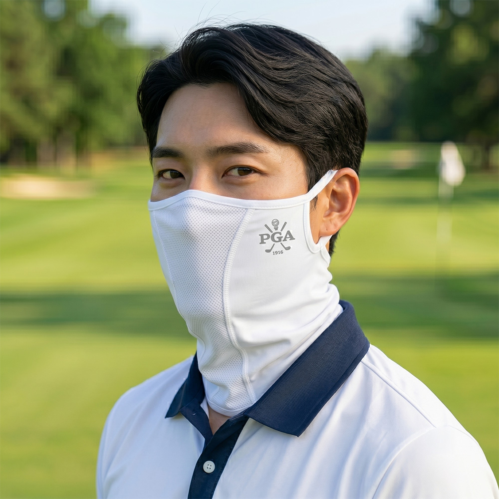 PGA 자외선 UV 차단 골프 마스크 페이스 가드 파크골프 PGA100, L(남성용) / 화이트 - 상품 이미지