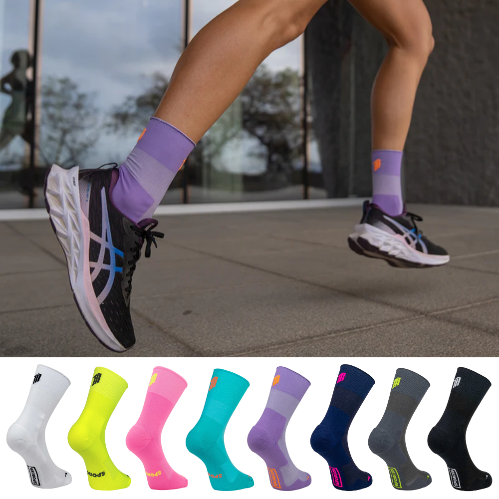 스포크스 러닝양말 압박 마라톤 삭스 미드컷 SPORCKS 퍼플, L (270-285mm) - 상품 이미지