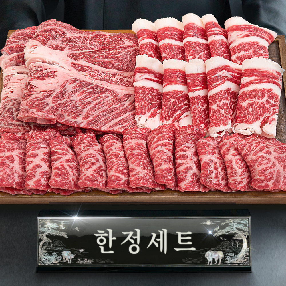 네이버 1등급 투뿔 한우 모듬 한정세트 600g 등심 구이용