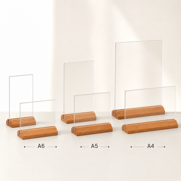 원목 아크릴 메뉴판 POP 꽂이 카페 가격표 안내판 A6 A5 A4 - 상세 이미지 4