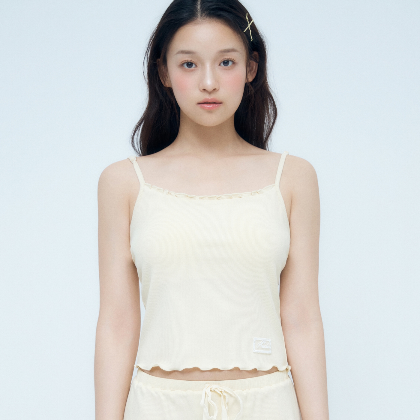 여성 골지 프릴 브라탑 이너 - 상품 이미지