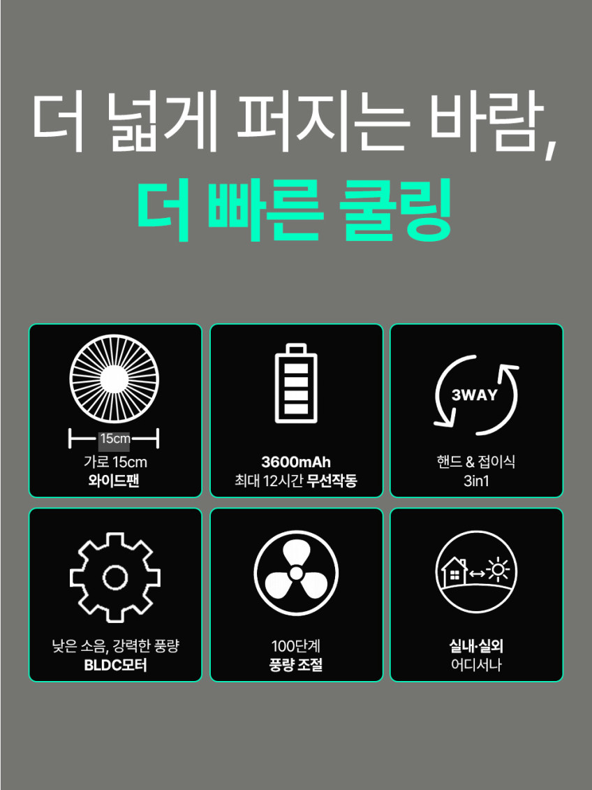 프럭스R 빅팬손선풍기 휴대용 대형선풍기 폴더블 야구장 핸디 100단 15cm 손풍기 판매처 상세 정보 이미지 4