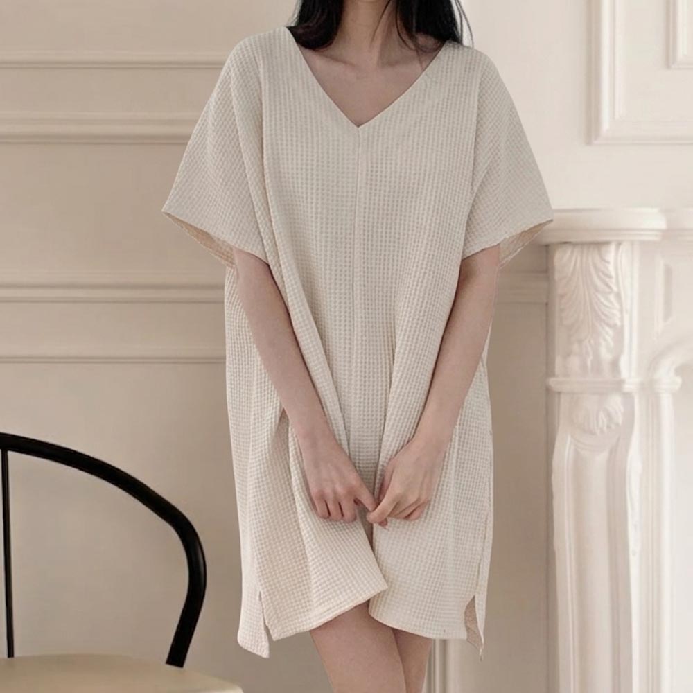 와플 샤워가운 여름용 여성 골프 라운딩 면 로브 목욕 - 상품 이미지