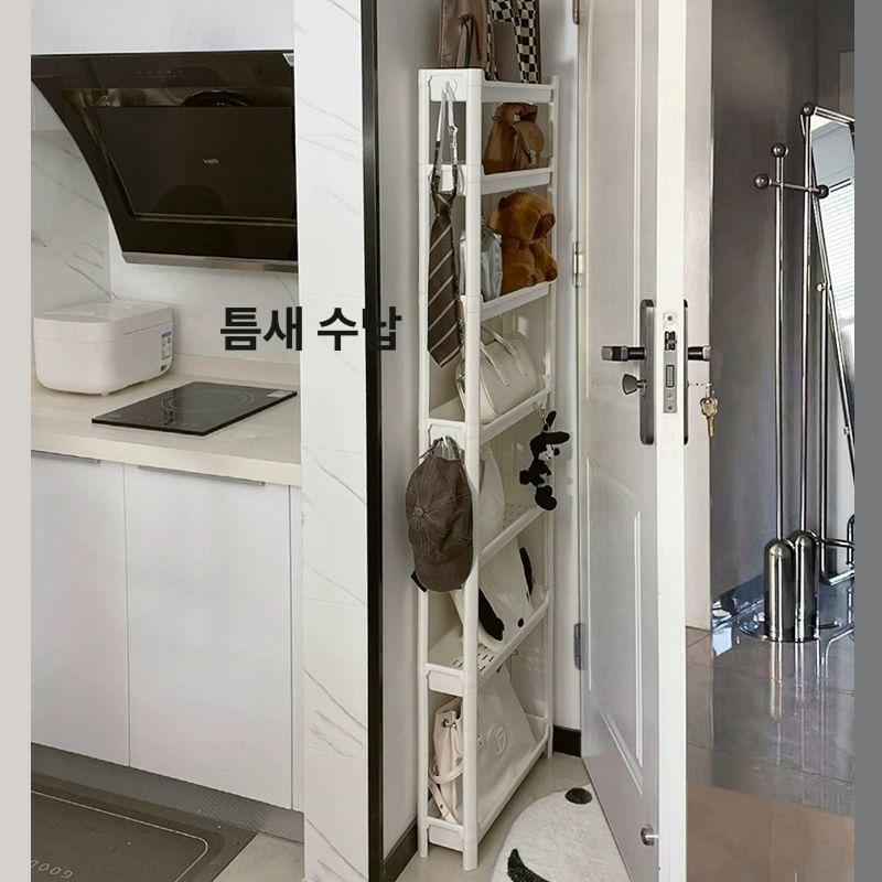 문뒤 슬림 수납장 좁은공간 활용 욕실주방 틈새 다목적 보관함 정리가구 - 상세 이미지 2