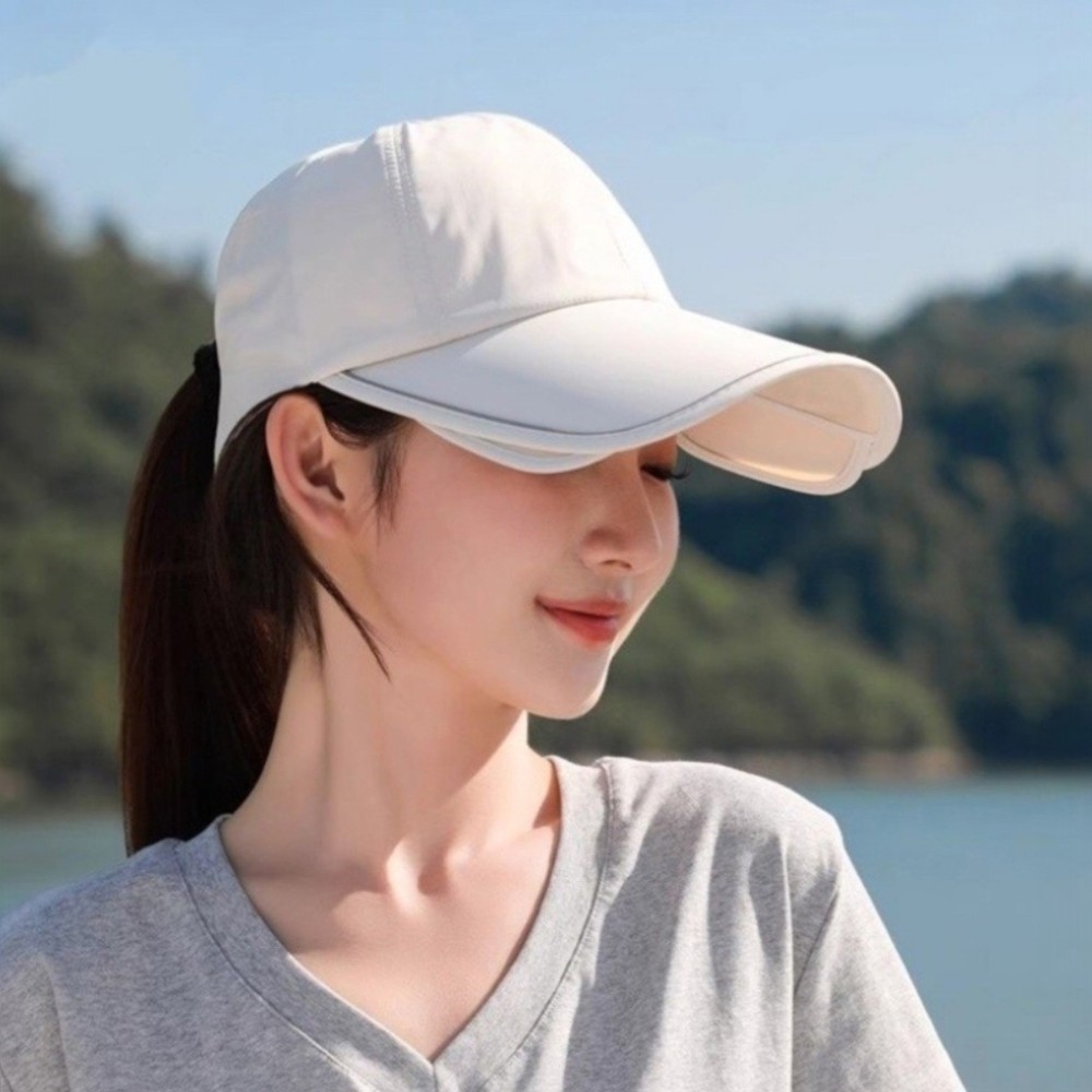 여성 자외선차단 썬캡 와이드챙 모자 여름 골프 등산 스포츠 캡 햇빛가리개 - 상세 이미지 4