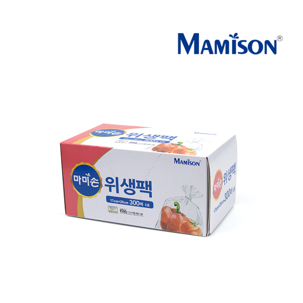 마미손 위생백 뽑아쓰는 일회용 크린백 위생비닐 소(17x25cm), 300매, 1개 - 상품 이미지