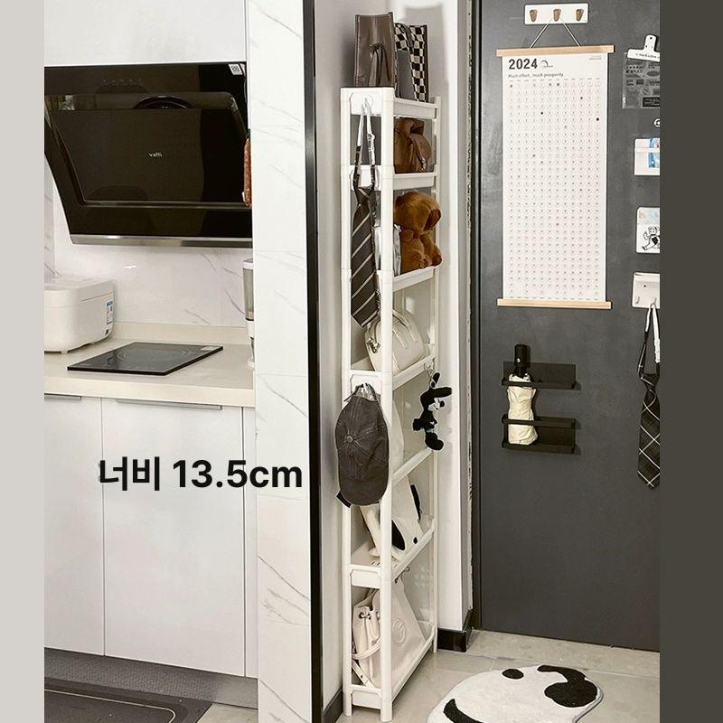 문뒤 슬림 수납장 좁은공간 활용 욕실주방 틈새 다목적 보관함 정리가구 - 상세 이미지 3