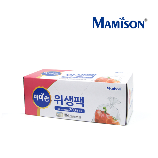마미손 위생백 뽑아쓰는 일회용 크린백 위생비닐 대(30x45cm), 300매, 1개 - 상품 이미지