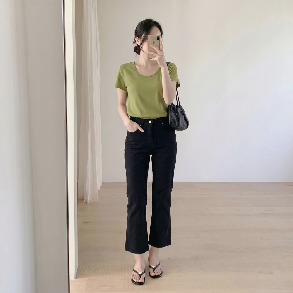 모달티셔츠 모달반팔티 U넥반팔티 흰티 이미지 6