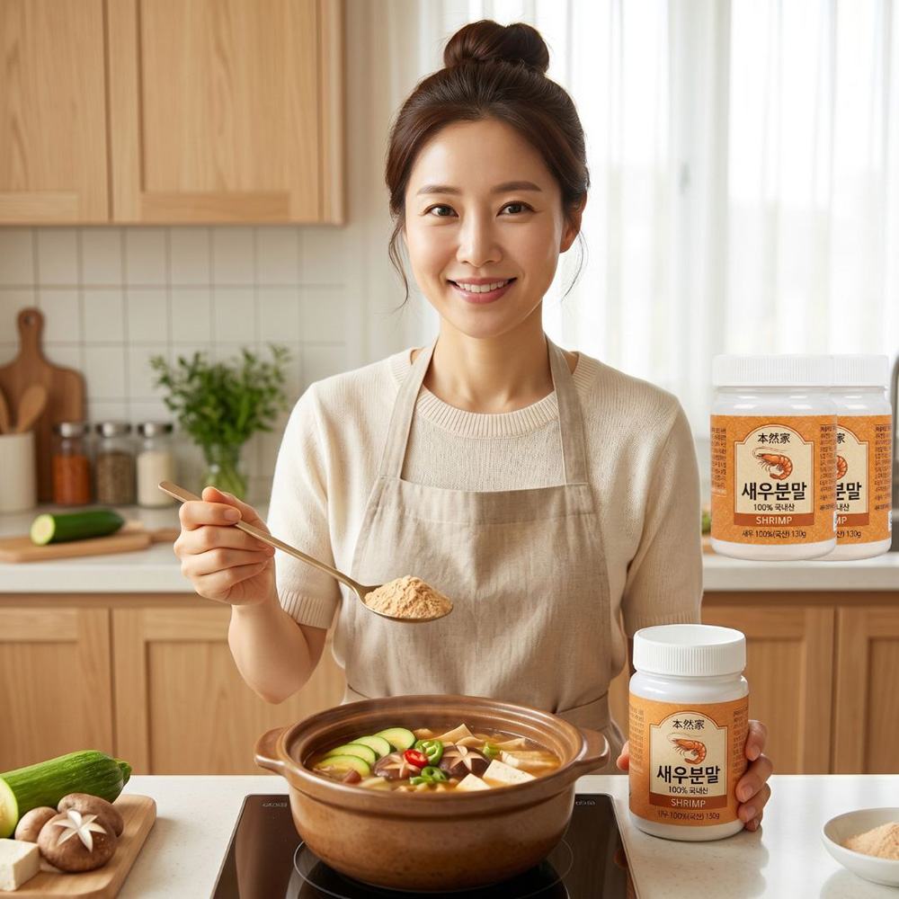 보령 새우가루 육수용 국물용 이유식 새우가루 감칠맛 캠핑 천연 조미료 3통 390g 국산 - 상품 이미지