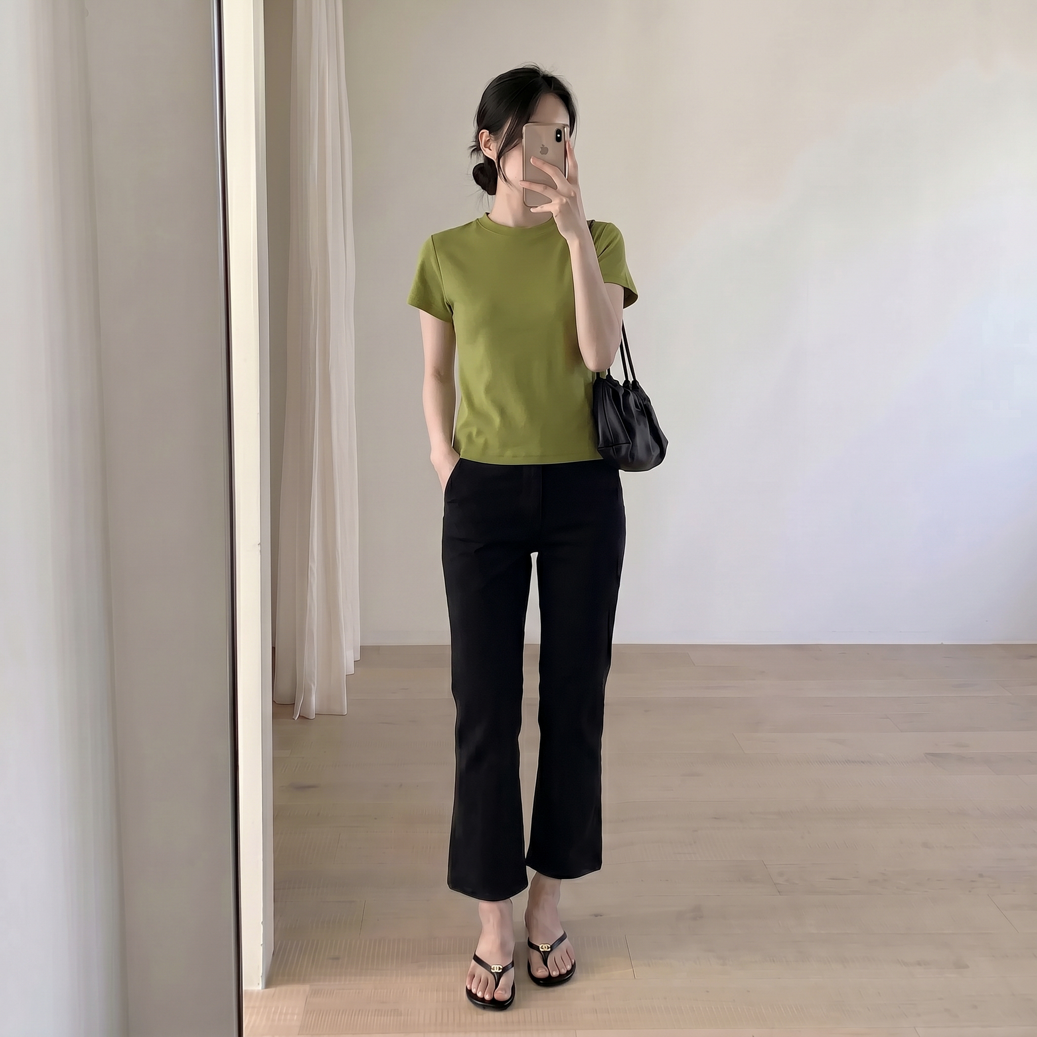 모달티셔츠 모달반팔티 흰티 세미크롭반팔티 이미지 8