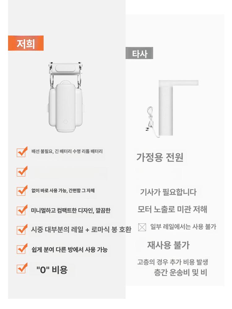 올렌토 전동커튼 스마트 자동커튼 이동식 자동개폐 레일 무선 리모컨 레일 단일 리모컨 리모컨 - 상세 이미지 4