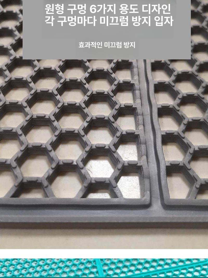 욕실 미끄럼방지 매트 산업용 롤형 고무 배수 방수 복도 바닥재 내구성 그레이색 - 상세 이미지 4